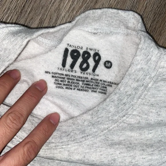 Taylor Swift Spotify Fans First 1989 Heather Gray Crewneck size M - Picture 3 of 8